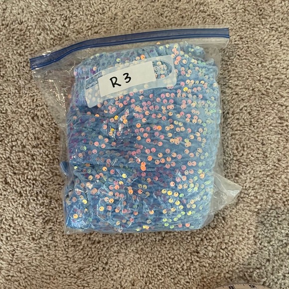 Girls Sequined Zip Up Hoodie WeLakken Age 8Y Blue Sparkly Jacket - Picture 12 of 12